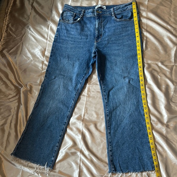 Zara Blue Flare Wide Leg Jeans - Picture 8 of 11